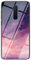 BRAND SET Carcasa para OPPO Realme X2 Pro Funda Protectora Transparente con Patrón Cielo Estrellado Púrpura Cubierta Trasera de Vidrio Templado + Borde de Silicona Case Antigolpes-MHXK