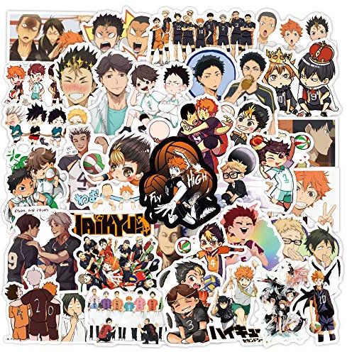 Modou Anime Haikyuu Aufkleber 100pcs wasserdichte Vinyl Aufkleber für Kinder Jugendliche Erwachsene für Wasserflaschen Laptop Telefon