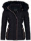 Spindle Womens Ladies Premium Quality Hooded Short Fur Parka Quilted Padded Puffer Coat | Zip Side Pockets | Luxurious Detachable Faux Fur on Hood | Zipped Inner Pocket Black 14
