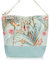com-four® Grand sac de plage - Sac de piscine moderne pour les ustensiles de plage - Sac de shopping pour les dames - Sac à bandoulière pour la plage, la piscine, les vacances (menthe - floral)