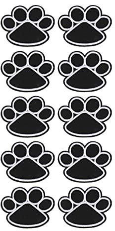 10PCS Black Dog Claw Embroidered Iron-on Patches, Fun Decorative Cloth Motif for Clothes, Bags, Hats, Jeans, DIY Crafts, Cover Holes or Refresh Outfits