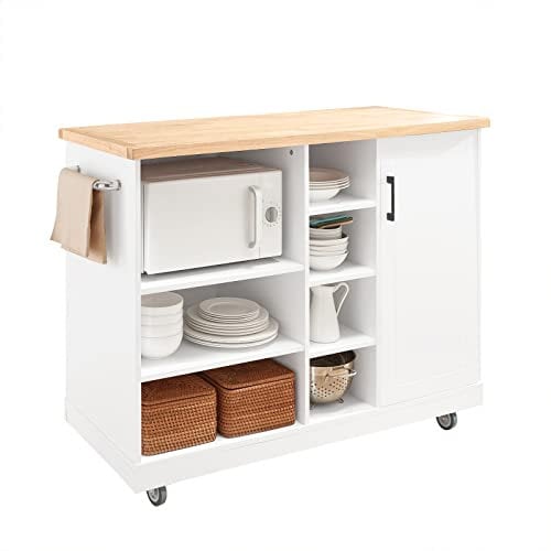 SoBuy FKW105-WN Carro de Cocina Carrito de Servir Multiusos Mueble para microondas 127 x 48 x 94 cm ES