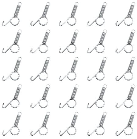 25 Stück Federkäfig-Riegel-Tür-Federhaken, Metallfinger, 75 mm, multifunktionaler Käfig-Türhaken, Hasen, Nager, Hamster, Eichhörnchen, Vogelkäfig-Haken(25 Stück)