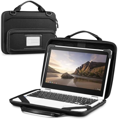 Fintie 11.6 Inch Chromebook Sleeve Case,Protective Briefcase Shoulder Bag with Accessory Pouch and ID Card Slot for Up to 11.6 Lenovo Samsung Microsoft ASUS Dell Acer HP Laptop Notebook, Black