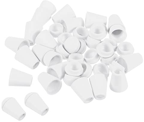 PATIKIL Bell End Stopper, 20 Pack Cord Rope Lock for Drawstring Bag, White