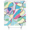 EHOMERY Duschvorhang Quadrate Duschrollo Maßanfertigung Linien Kreuzen Polyester Blau Rostfreie Ösen Und 12 Hakenringe, 90X180Cm
