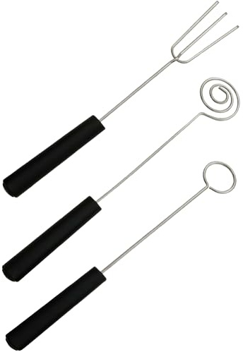 3pcs Candy Dipping Tools Chocolate Dipping Fork Spoons Set Culinary Decorating Spoons Chef Art Pencil for Handmade Chocolates Fondue Cheese