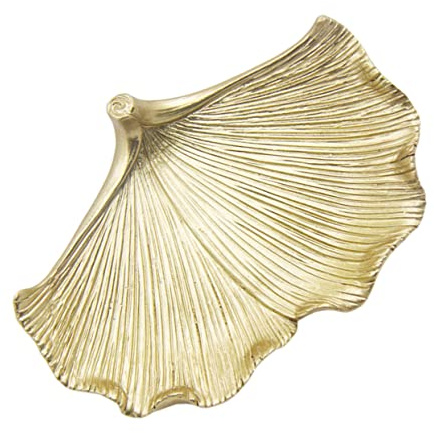 Zerodeko Ciotola Svuotatasche in Resina Oro a Forma di Foglia, Vassoio per Gioielli Creativo e Raffinato, Organizer da Tavolo per Accessori e Decorazioni