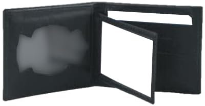 Cartera Billetera de Piel con Tarjetero y Apartado para Meter la Placa de Policia Nacional con Rejilla