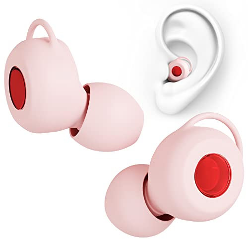 Weicher Silikon Schlafen Ohrenstöpsel - Ohrstöpsel Lärm Komfort Geräuschreduzierung um 27 dB zum Schlafen Gehörschutz, 1 Paar Wiederverwendbarer Waschbare, Arbeiten Lernen Reisen, Rosa8