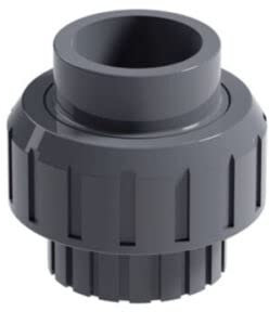 PVC Grey Metric Plumbing Fittings Pipe Tubing for Aquarium Fish Tank Pond Solvent Weld Plumbing Connectors (Union Connector, 32mm)
