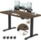 TRIUMPHKEY Höhenverstellbarer Schreibtisch 160x80cm mit USB Ladeanschluss, 3 Memory-Steuerung Höhenverstellbarer Schreibtisch Anti-Kollisions-System Verstellbarer Computertisch Gestell Walnuss