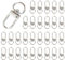 30 Stück Karabinerhaken Metal Hummer Krallenverschlüsse Drehbare Verschlüsse Karabiner Schnallen Dreh Snap Ring Haken Schlüsselanhänger Schwenker Schlüsselring für DIY Taschen Basteln (Silber)