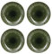 Mikasa Jardin Ensemble d'assiettes plates 4 pièces, vertes, service pour 4, ensemble de 4 assiettes plates en grès, assiettes rondes de 27 cm - Emballage cadeau et lavable au lave-vaisselle