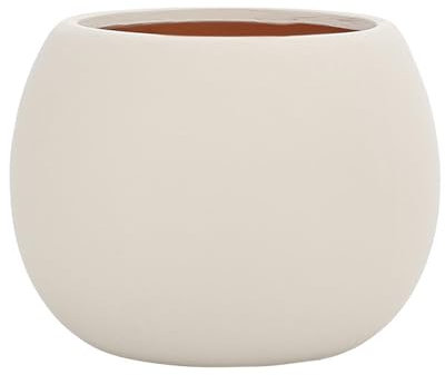 ESTINTENG Pot en céramique, style nordique, grand, beige, respirant, intérieur et extérieur, pot de fleurs