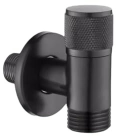 Kaltwasserhahn Gäste Wc Vollkupfer-Waschmaschinen-Wasserhahn Kurzer Automatischer Wasserstopp-Schnapphahn Universeller Schnellöffnungshahn Schwarz 3/4 Zoll