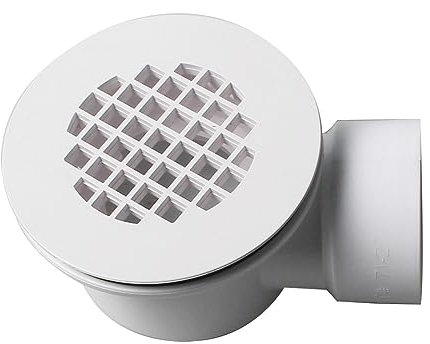 Talea Drenaje redondo blanco del piso de la ducha del material de UPVC de 4.5 pulgadas, rejilla de patrón redondo desmontable con junta de goma QF025C001