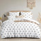 RUIKASI Bettwäsche 200x220 3 teilig Weiß - Bettbezug 200 x 220 Set mit Polka Dot Muster, Bettwäsche-Sets 200x220cm aus Mikrofaser mit Reißverschluss Weich und Bügelfrei
