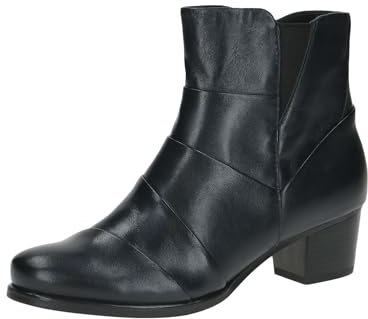 CAPRICE Damen Stiefeletten mit Absatz aus Leder mit Reißverschluss, Blau (Ocean Nappa), 38 EU
