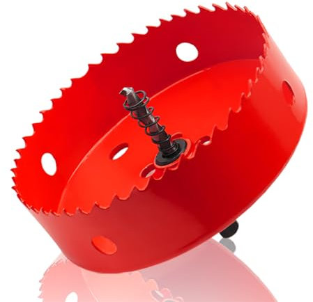 Punta a Tazza Universale Sega a Tazza Bimetallica da 120MM Fresa a Tazza Bimetallica HSS con Albero Triangolare per PVC, Alluminio, Acciaio Inossidabile, Metallo, Pannelli di Plastica, Legno
