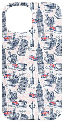 Hülle für iPhone 15 London Case with Big Ben, Booth, Union Jack, English Tea