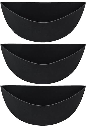 Suphyee Hängende Korbeinlagen, 40,6 cm, 3er-Pack Filz-Trogeinlagen, halbrunde Gartenkorbeinlagen, Ersatz-Wandkorbeinlagen für Wandpflanzgefäße, Hängekörbe, Fensterkästen
