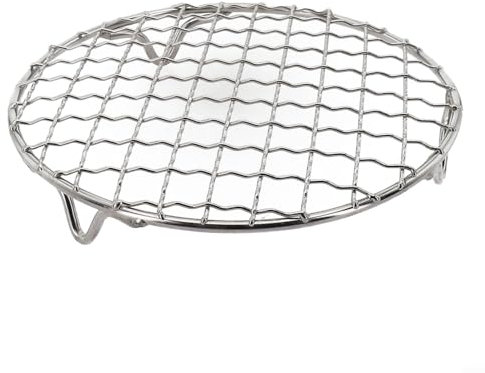 Gettimore Grille de barbecue ronde en acier inoxydable avec pieds, grilles de rechange pour divers poêles (25 cm)