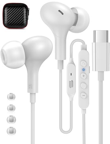 Auriculares USB C para Samsung A55 A35 A54 A34 A53 A33 Pixel 8a 9 Pro S24 Ultra, auriculares in-ear USB C Conector magnético USB C Auriculares tipo C Auriculares para iPhone 16 15 Pro Oneplus 11 Poco