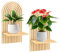 FOGARI Wandregal Holz Boho Wanddeko- Holz Wand Deko, HöLzerne Wanddekoration Kinderzimmer, Balkon, Badezimmer, Wanddeko Schlafzimmer (Holzfarbe)