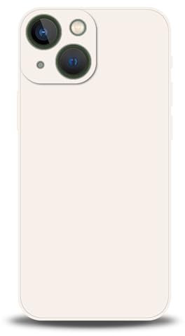 WUACYEAMING Compatible with iPhone 13 Mini Case,with Camera Lens Protector Ultra Slim Liquid Silicone Cover Anti-Scratch Shockproof Case-White