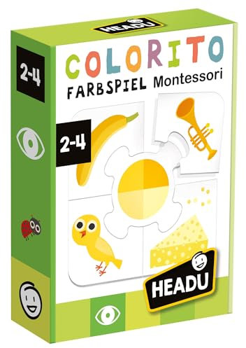 Headu „Colorito - Farbspiel Montessori - Erkenne die Farben und ordne sie zu!“: Lernspiel für Kinder im Alter von 2 bis 4 Jahren, deutsche Version (DE58981)