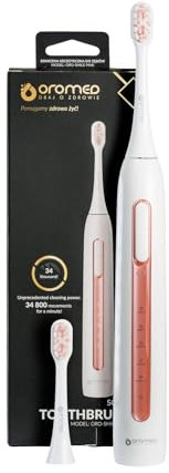 OROMED ORO-SMILE PINK Schallzahnbürste, elektrisch mit 5 Reinigungsmodi, 3 Intensitäten, 1200 mAh Akku bis 90 Tage, USB-C-Ladung, IPX7 wasserdicht, Dupont-Borsten