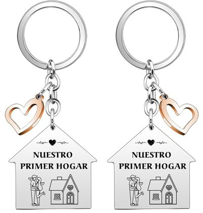 Casxyue Regalo 2 Piezas Casa Nueva Llavero de Parejas y Novios Regalo de Inauguración de la Casa Regalos Para la Primera Suite Regalo de San Valentín Regalo Aniversario Para Parejas