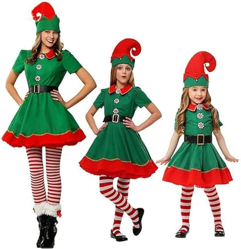Adventskalender 2024 Männer,Weihnachtselfen Kostüm Damen Herren,Elfenkostümkinder Wichtel Weihnachtskostüm Elfen Weihnachtsoutfit Familie Set Elfenkleid Elben Weihnachten Elfenkinder Elf Kostüm
