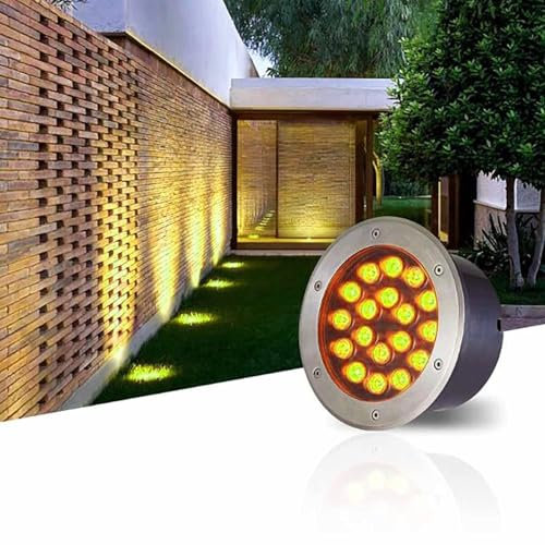 GUODDM Lampe De Paysage LED Au Sol - Projecteurs Extérieurs Ronds, Spot LED Encastré AC 220 V, Lumières Souterraines Ultra Fines Étanches IP65, Lumière Enterrée pour Jardin Extérieur, Cour(Red,3W)