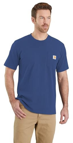 Carhartt Men's K87 Pocket S/S T-Shirt Work Utility, Deep Ocean, M