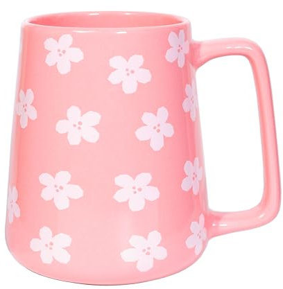 Cteahrow Grande tasse à café en céramique de 700 ml avec poignée, passe au lave-vaisselle, au micro-ondes, pour bureau et maison (rose)