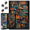 1000 Piece Puzzle for Adults - Vintage Bookshelf Jigsaw Puzzles with Antique Books & Decorative Accents, Challenging Adult Puzzles 1000 Pieces, Premium Artwork(27.5x19.7 Inches)