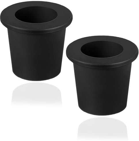 YEAMLTE Reduzierringe für Sonnenschirme, 2 PCS Konisch Schirmlochring, Adapter Sonnenschirm, Sonnenschirm Lochring für Terrassentischlöcher von 2 bis 2,5 Zoll und Schirmstangen von 1,5 Zoll (Schwarz)