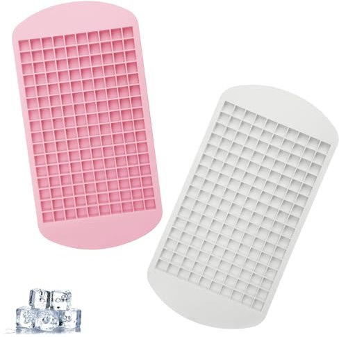 2 Pcs Small Ice Cube Trays, Mini Ice Cube Trays Silicone Compact Ice Molds for Coffee Juice Milk Tea, Party and Home Kitchen, Easy Release and Space Saving Design