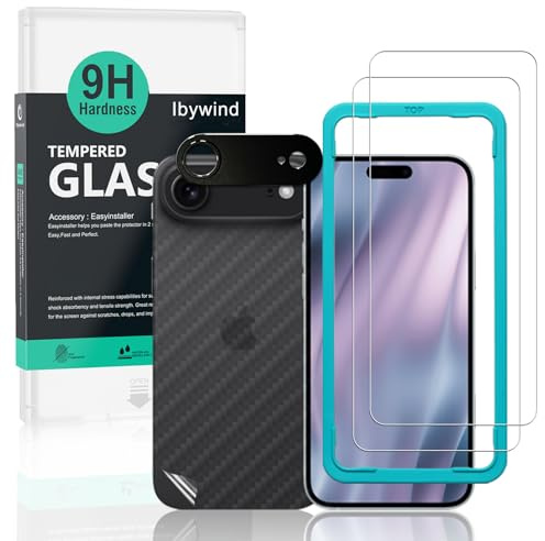 Ibywind For iPhone Air 5G Screen Protector, 2 Pack 9H Hardness Tempered Glass[Military-Grade Protection],With 1Pc Camera Lens Protector, 1Pc Back Cover,[Anti-Scratch][Anti-Shatter]