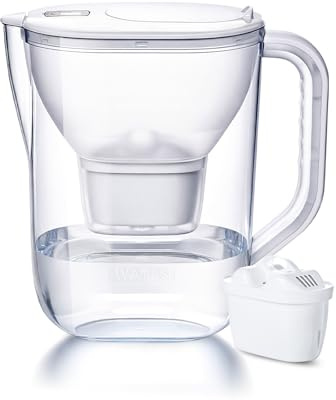 Watus Wasserfilter, WeißWasserfilterkanne, Enthält 1 Watus Kartuschen | Wasserfilterkanne (3,8 Liter), Trinkwasserfilterung zur Reduzierung von Kalk, Chlor, Blei und Kupfer im Leitungswasser