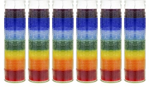 Mega Candles Duftkerze im Glas, Chakra-Motiv, Gebetskerze Multi