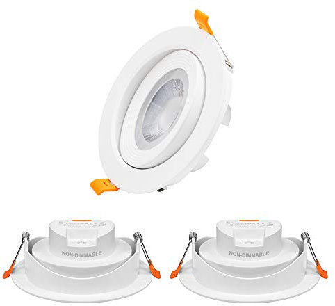 ENUOTEK 12W LED Groß Einbaustrahler Einbauspots Einbauleuchten Spots Decke Lampen Schwenkbar 230V Ohne Trafo Lichtfarbe Einstellbar 3000K 4000K 5000K 120MM Lochmaß 3er Pack