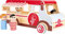 small foot 11457 Großer Eistruck aus Holz, mit Spielfiguren, Klappelementen und Rädern, im Eisdesign, ab 3 Jahren