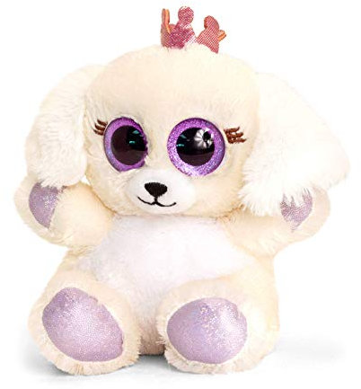 Keel Toys Bichon Frise Plüschtier, ca. 15 cm, mit Glitzeraugen und weichem Fell