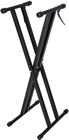 Wakects Music Keyboard Stand, X-Shape Foldable Electronic Organ Stand, X Shape Foldable Keyboard Stand, Easy to Adjust Height and Width
