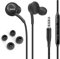 UrbanX OEM Corded Stereo Headphones for OnePlus Nord N10 5G - Tuned - with Microphone and Volume Buttons - Black (US Version with Warranty)
