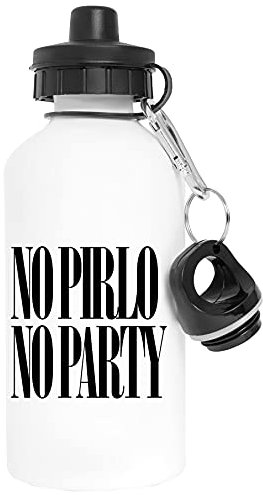 Vendax No Pirlo No Party Alluminio Bianca Bottiglia d'acqua Can Tappo A Vite Aluminium White Water Bottle With Screw Cap