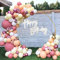 Luftballons Girlande Rosa, 98 Stück Ballongirlande Kit Gold Weiß Retro Rosa Luftballon Geburtstag Party Deko mit Blumen Metallic Gold Makrone Orange Latexballon für Geburtstag Hochzeit Baby Shower